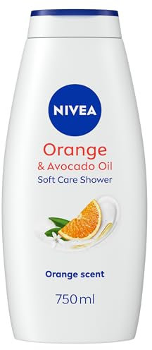 NIVEA Orange & Avocado Shower Cream (750ml), Moisturising Shower Gel with Avocado Oil, Luxurious Body Wash for Women with Vitamin C, E