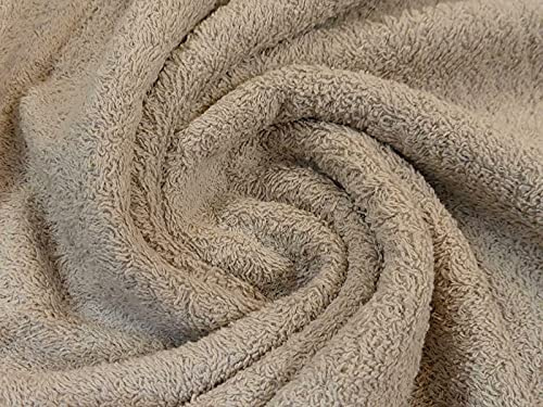 CRS Fur Fabrics Tela de Rizo de algodón de Doble Cara, Color Gris Topo, 1 m, 150 cm x 100 cm, Lt Taupe, 1Mtr 150cmx100cm