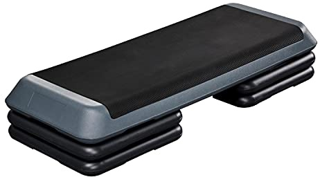 Yaheetech Aerobic Stepper, 4-6-8in Height-Adjustable Aerobic Exercise Step Platform Health Club Size w/Risers & Non-Slip Surface & Non-Marking Feet for Home Gym Workout & Training