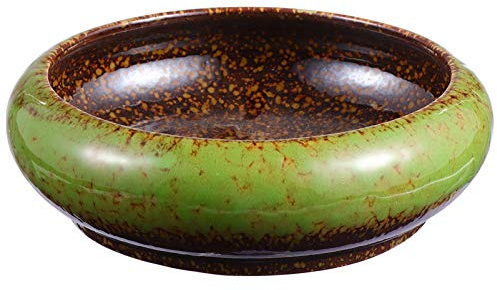 Vintage Sukkulentententopf Keramik Bonsai Töpfe Groß Rund Sukkulenten Übertopf Flach Kaktus Pflanztopf Topf für Zimmerpflanzen Grün