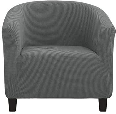 Club Chair Schonbezug Sesselbezug Rutschfester Jacquard Sesselhusse Abnehmbar Stretch Husse Mit Elastischem Boden -grau-