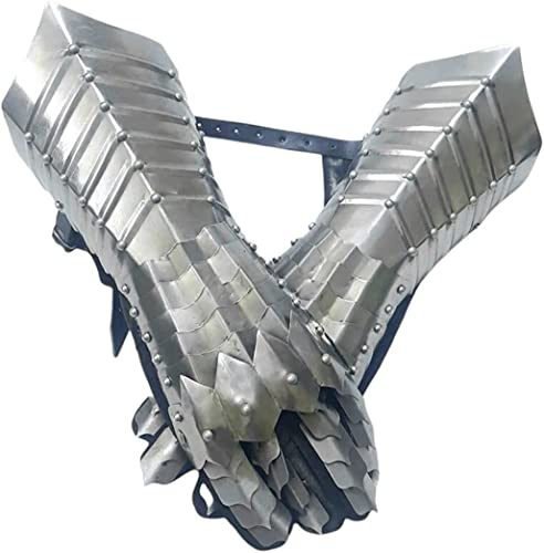 Mittelalterliche Gothic-Stulpen, Nazgul Armor Gauntletlet, tragbare Kostüm-Handschuhe, Metallhandschuhe, Reenactment, LARP-Stulpenhandschuh, Mitte des Jahrhunderts, silber, 36 cm