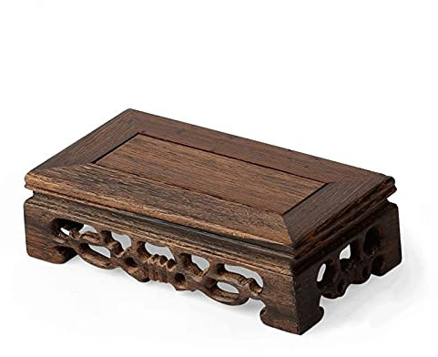 LUCBEI Display Stand Podest Mini Holz Display Ständer, Rustikaler dekorativer Holzsockel Mini Pflanzenständer Topfpflanzenregal Sukkulenten Bonsai Rack Braun Bonsai Podest