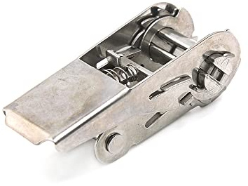 A ABSOPRO Acciaio Inox Acciaio Cricchetto Fibbia per 25mm Larghezza Cravatta Giù Cinturino Argento Tono