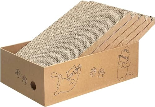 5-in-1 Cat Scratch Pad - Large Board with Box for Indoor Cats & Kittens