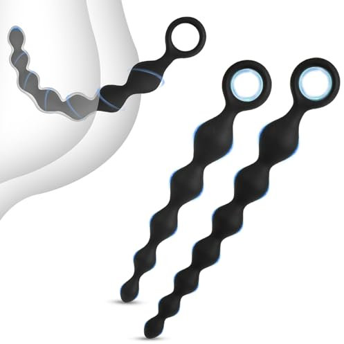 BDSMLOVE Analplug Silikone für Frauen Männer,2 PCS Buttplug Analkugeln Analkette Plugs Sexspielzeug Analspielzeuge,Sex Spielzeug für die Frau extrem hart,Sexspielzeug für Paare extrem sex