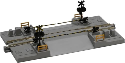 20-027 Level Crossing with Universal Barriers for All Tracks with Central Rail and Car Transit N-1/160 Scale