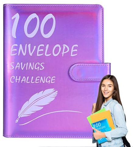 Geldspar-Challenge mit 100 Umschlägen, Challenge-Ordner mit 100 Umschlägen | Geldumschläge Haushaltsbuch für Sparherausforderungen | Paar-Binder-System, einfache und unterhaltsame Möglichkeit, Geld zu