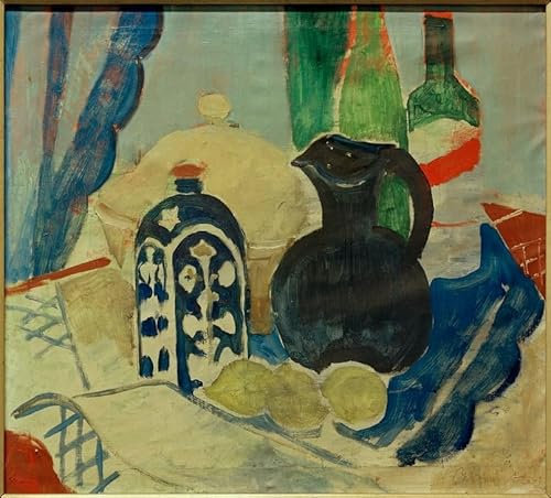 EQVRDCUW Berühmtes Gemälde Leinwand Kunstdrucke Poster Wandbilder auf Leinwand Stillleben mit Suppenterrine Südfrankreich von Oskar Moll Moderne Kunst Wandbild für Wohnkultur 60x90cm
