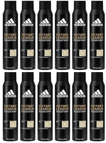 12x adidas Victory League Deo Body Spray dynamisch-würziges Dufterlebnis, mit 48 Stunden Schutz vor Schweiß und Körpergeruch,gegen starkes Schwitzen und Körpergeruch 200ml (12er Pack)