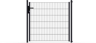 Gartentür ECO-Linie Doppelstab Gartentor Zauntor Metall feuerverzinkt pulverbeschichtet RAL 7016 Anthrazitgrau (1230 mm x 1416 mm)