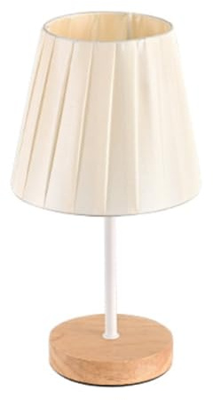 Uxsjakjsd Lámpara de Escritorio LED de 3 W, Lámpara de Mesa de Madera Alimentada por USB, Lámpara de Noche LED Portátil con Pantalla Plisada, Sensor Táctil de 3 Colores