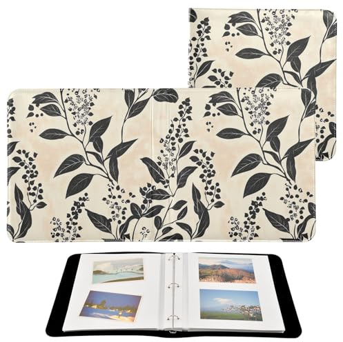 Álbum de fotos autoadhesivo para fotos de todos los tamaños de fotos de 4 x 6, 5 x 7, 6 x 8 pulgadas, diseño de flores otoñales de orquídeas y lirio del valle