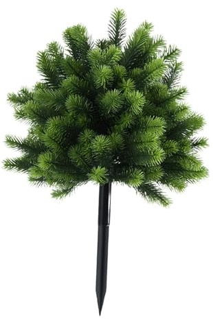 Sharplace Plante artificielle sur piquet, décoration de Noël, décoration de porche, cour, intérieur et extérieur, Vert Foncé