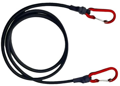 Rubber Tensioner with Carabiner Hook Bungee Cord Expander Tensioning Luggage Strap Carabiner in 3 Size Bungee Rope Expander with