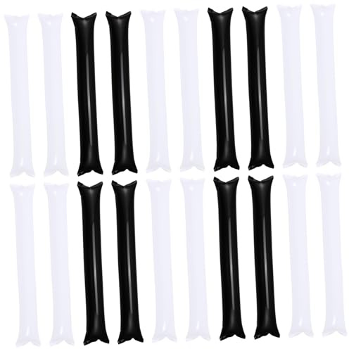 OFFSCH 24 Piezas Palos Hinchables Animación Deportivos para Fiestas Material Duradero Colores Blanco y Negro para Competencias y Conciertos