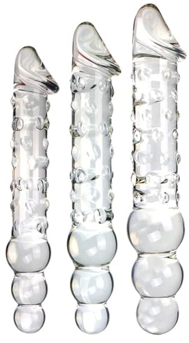 WEJFHBCOV Dildo doppio in vetro SM, perline anali, dildo anale, dilatatore del punto G, masturbazione BDSM, giocattoli sessuali for uomini e donne(S)