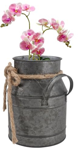 BESPORTBLE Retro Eiseneimer Blumentopf Mit Vintage Patina Kleiner Milchtopf Eimer Als Rustikale Vase Und Gartendeko Im Landhausstil Dekorative Blumeneimer FüR Wohnzimmer Und BüRo