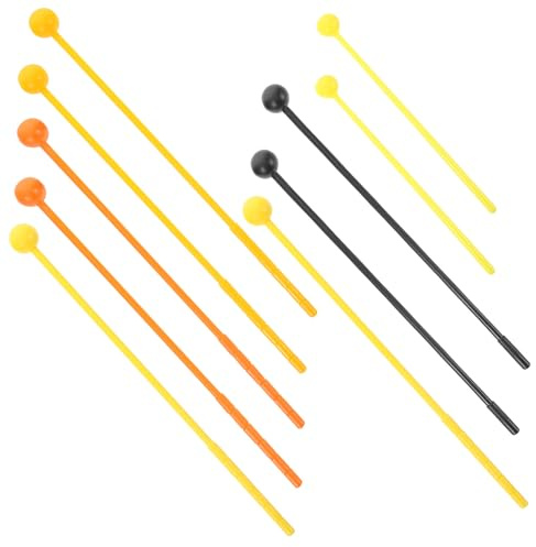 VICASKY Maillets de Percussion en Plastique 10 Pcs, Grand et Moyen, Petits Bâtons Rythmique Multicolore pour Xylophone Tambour Garçon et Filles, Accessoires D'instruments de Musique