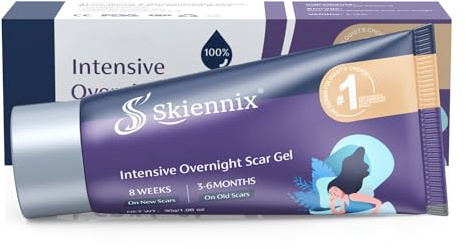 Skiennix Scar Cream, PM Overnight Silicone Scar Gel for Surgical Scars | C-Section, Stretch Marks, Injury, Burns, Keloids, Scar Removal for Adult & Child 30g