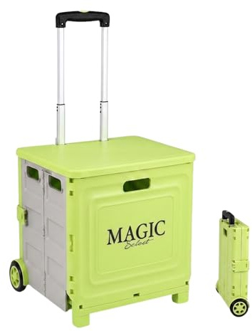 MAGIC SELECT Caja Carrito de Transporte con Ruedas y Asa Telescópica 34 L