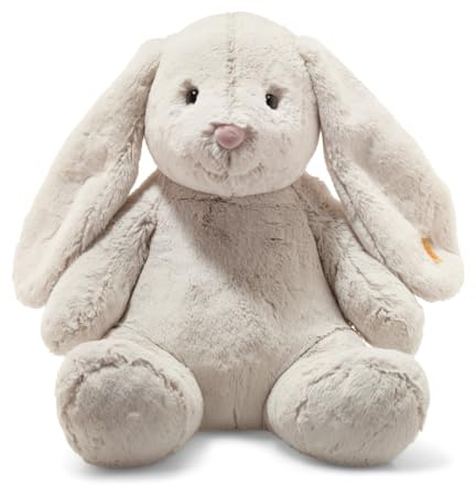 Steiff Kuscheltier Hoppie Hase, Süßes Stofftier mit Kunststoffaugen, Kinder, Jungen & Mädchen, Friends, Plüschtier 48 cm, Hellgrau, 080913