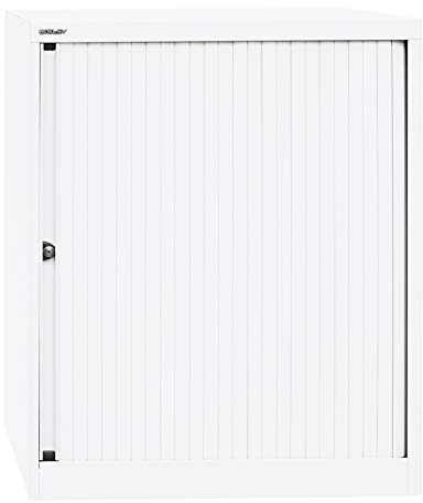 BISLEY Rollladenschrank EuroTambour, 2 Fachböden, 2,5 OH, Metall, Pww696 Rollladen/Korpus Verkehrsweiß, 43 x 80 x 103 cm | Breite 800 mm, 2 Fachböden, verkehrsweiß