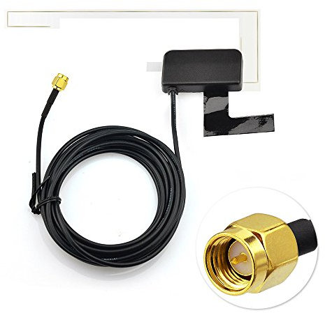 Bingfu DAB+ Autoradio Antenne SMA Stecker Adapter Windschutzscheibe Antenne mit 3m 9.8ft Verlängerungskabel Kompatibel mit DAB+ Autoradio Stereo Head Unit Empfänger Tuner