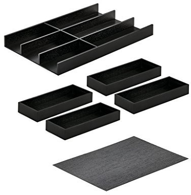 Modify Besteckeinsatz Set 800/900, Esche schwarz/Besteckkasten-Set Holz