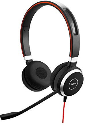 Jabra Evolve 40 UC Stereo Headset - Unified Communications Kopfhörer für VoIP Softphones mit passivem Noise Cancelling USB-C - Schwarz