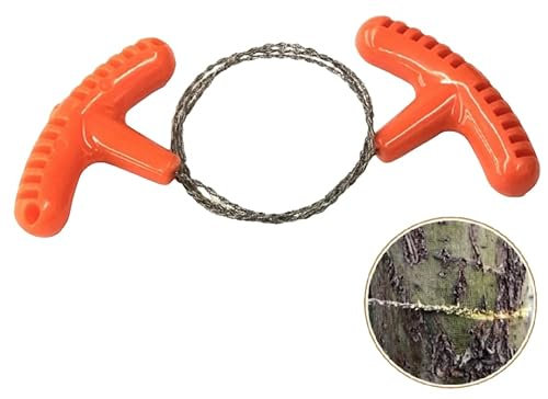 Sierra de bolsillo de acero inoxidable de 70 cm, para madera y plástico, herramienta ligera de supervivencia compacta, ideal para acampar y exteriores (1, NARANJA)