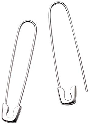 37 mm Sicherheitsnadel Ohrringe für Damen und Mädchen 925 Sterling Silber Creolen Knorpelohrringe Huggie Creolen Statement Ohrringe Minimalistischer Schmuck