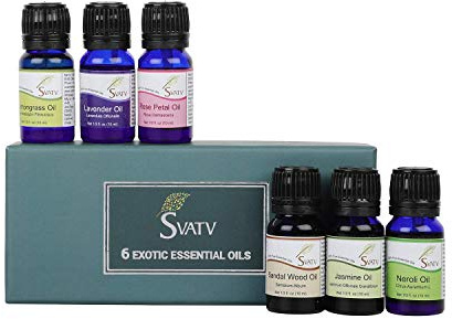 SVATV Geschenkset mit �therischen �len f�r Aromatherapie, Lufterfrischer in therapeutischer Qualit�t, nat�rliche Duft�ldiffusoren f�r B�der, Haarpflege, Saunen, DIY-K�rperpflege, Yoga-Massage, 60 ml