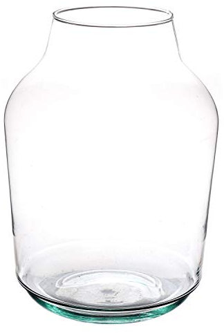 INNA-Glas Jarrón de Cristal Grande KAYLOU Air, Vidrio ecológico, Transparente, 33cm, Ø13cm/Ø23cm - Florero de Vidrio - Maceta