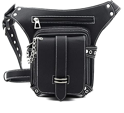 LIANYG Beintasche Motorrad Taille Bein Hüftgürtel Banana Bag Outdoor Umhängetasche Handy Taille Tasche Fanny Packs Packung for Frauen Oberschenkeltasche (Color : Black)