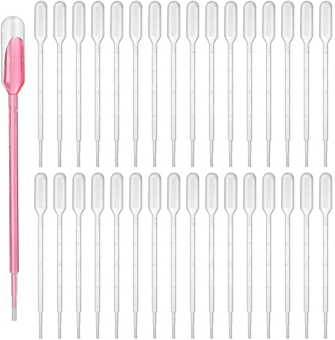 300 Pcs Pipettes Droppers, 1ml Graduated Pipettes, Plastic Reusable Transfer Pipettes, Transparent Measuring Droppers Pipettes for Transferring Essential, Oils, Paints, Lab, Experiment