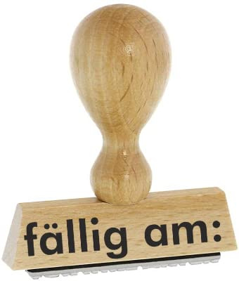 Lagerstempel/Lagertext – fällig am: - von Kaufhaus2010 Buchenholzstempel – Lagertextstempel zur Kennzeichnung von Rechnungen und anderen Dokumenten 4 cm lang