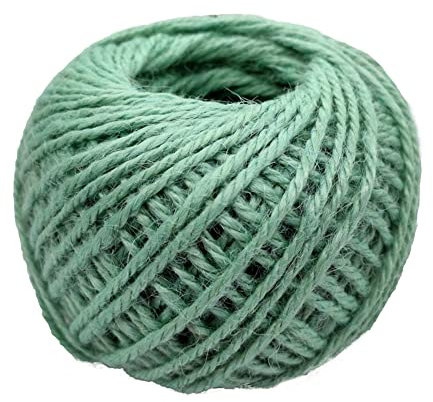 Jute-Schnur, 40 m, mintgrün, bunte Kordel, Bastelschnur, Bäckergarn für Bastelarbeiten, Geschenkverpackungen und Heimdekoration, 2 mm (mintgrün)