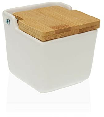 Versa Salero con Tapa Dolomita de la Marca, Color Blanco (9 x 8 x 9 centímetros)