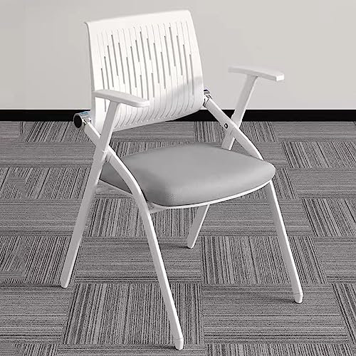 YCKEGEW Klappstuhl Mesh Stapelbarer Stuhl für Gästeempfang Büro Besucherstuhl mit ergonomischer Rückenlehne,Wartezimmerstuhl für Konferenzraum Training Sessel (Color : Grey)