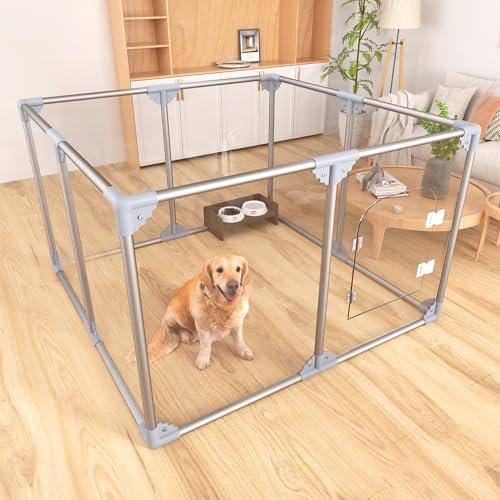 Acryl Hund Laufstall Hund Laufstall Indoor Welpenstall Haustiere Zaun Welpen Käfig 8 Paneele für Welpen Hund Spielgehege für Hunde Indoor