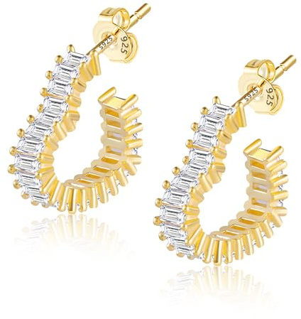 ASH'S CHOICE Örhängen Hjärta Guld Kvinnor, Hoop Örhängen Guld Hjärta 14K guld pläterade örhängen med Hjärt hänge, Silver 925 Örhängen Hängande hjärt form Örhängen Chunky Guld Örhängen med Zirkon