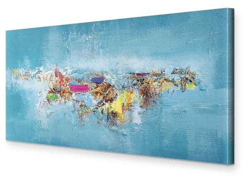 murando - Handart Bilder auf Leinwand 140x70 cm moderne handbelmalte Wandbilder XXL Mehrteilige Wanddekoration 1 Teilige Leinwandbilder Wohnzimmer Design Wand Bild Abstrakt a-A-0414-b-a
