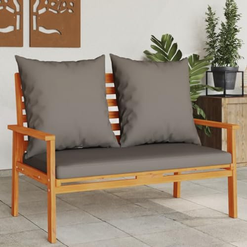 CIADAZ Gartensofa 120 cm mit Kissen Massivholz Akazie, Gartenlounge, Terrassenmöbel, Balkonmöbel, Terrassen Sofa, Gartenmöbel - 366379