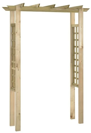 Kavolet Arco da giardino per rose in legno di pino impregnato, 150 x 60 x 204 cm, verde, Forma a L