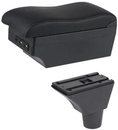 Compatible Con Seat Para Ibiza 6j 6L Compartimento De Reposabrazos Para Coche Contenido De Tienda Central Decoración De Estilo Con Portavasos Accesorios USB(3)