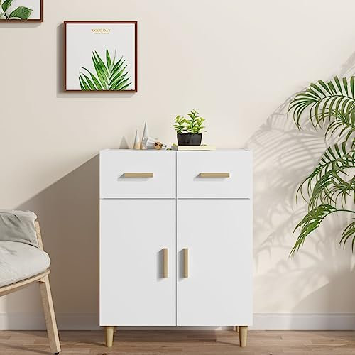 LIANGDONFC kommode mit schubladen、kommode mit schubladenSideboard Weiß 69,5x34x89 cm HolzwerkstoffGeeignet für Foyer, Küche