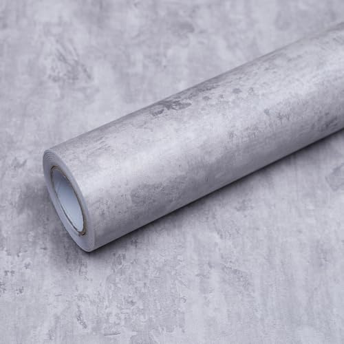 FEILAYS Klebefolie Möbelfolie Selbstklebende Tapete Dunkelgrau Betontextur Dicker Matt 60CMx5M Wasserfeste Möbelaufkleber Zementmuster Dekorfolie Vinyl Selbstklebe Folie DIY Wandaufkleber