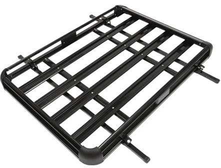 Baca universal para coche, cesta de techo de metal, soporte para equipaje, máx. 150 kg, 140 x 100 cm, para modelos SUV con integrados, color negro