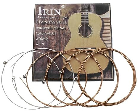 AOYUDJ Confezione da 6 corde per chitarra folk, set di corde per chitarra in acciaio, ricambio per esercizi, accessori per chitarra acustica folk